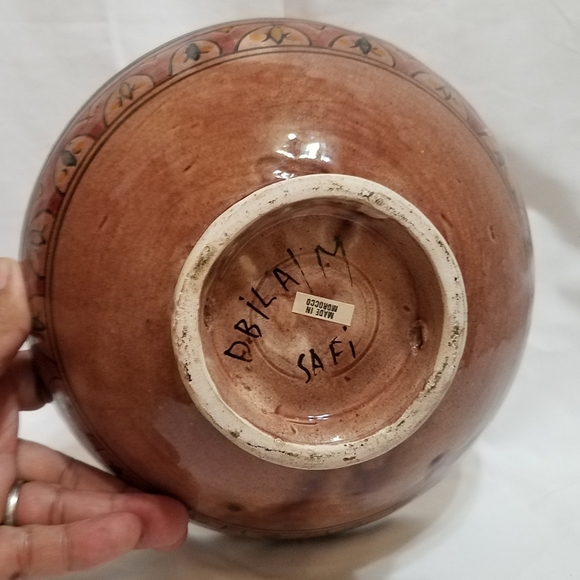Signed Vtg Safi Moroccan Pottery Bowl - Picture 3 of 5